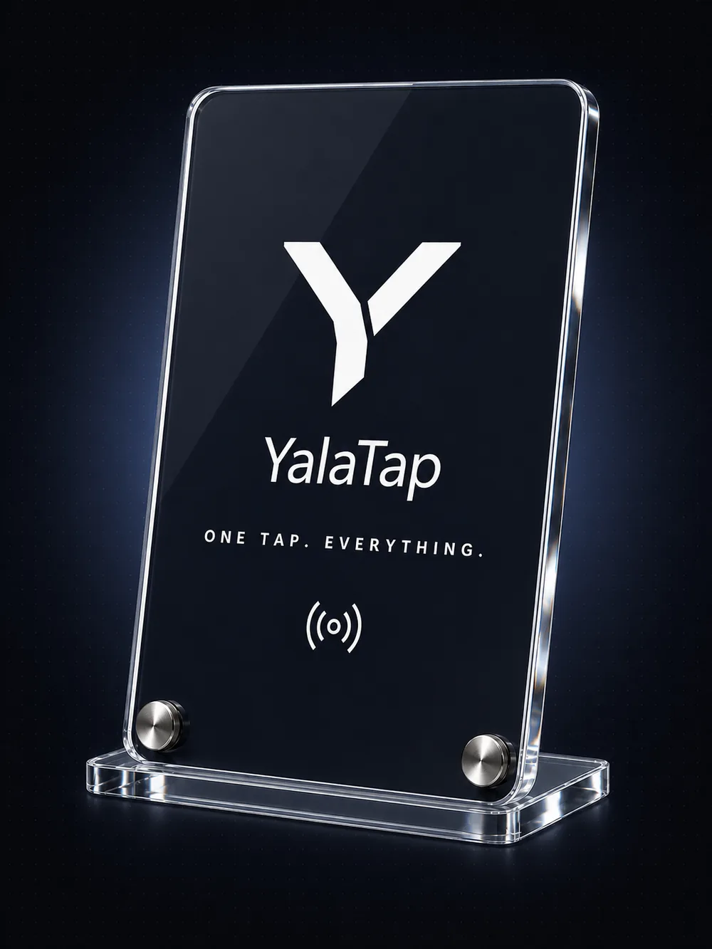 ستاند أكريليك كبير من YalaTap بقاعدة شفافة