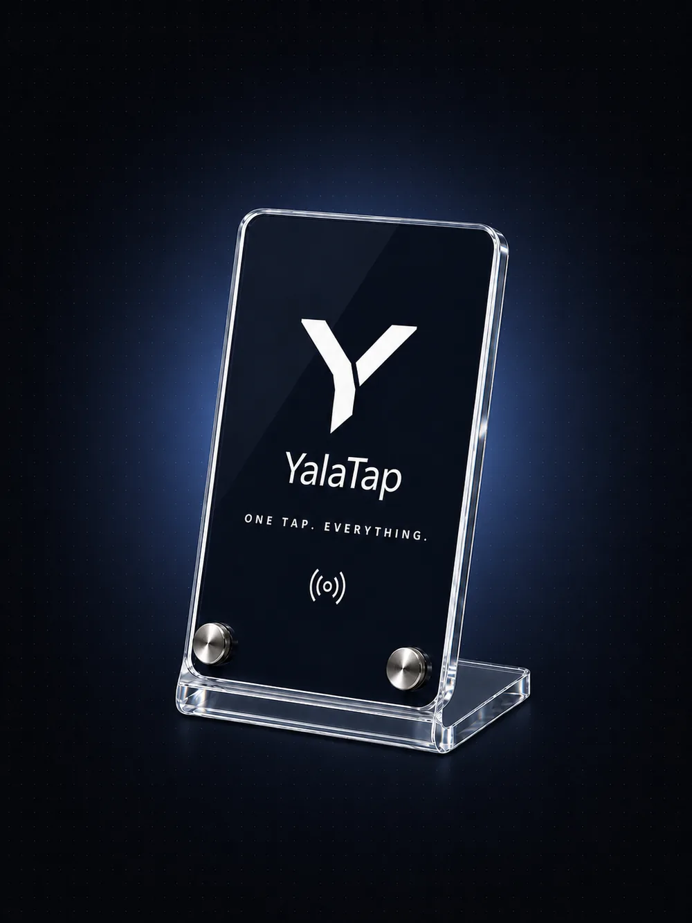 ستاند أكريليك متوسط من YalaTap بقاعدة شفافة